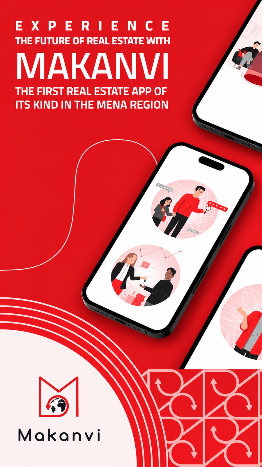 Makanvi launch poster: Experience Makanvi, the first real estate app of its kind in the MENA region